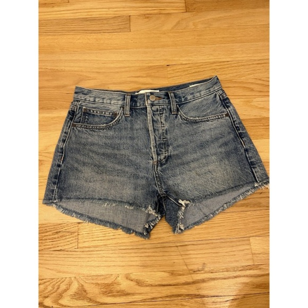 Denim Forum The Ex Boyfriend Short 27 Medium Wash Organic Cotton High Rise 81551